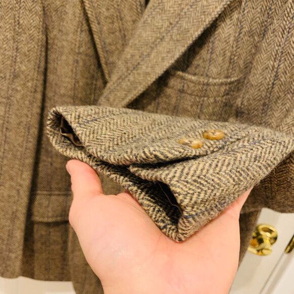 VTG 42 R Brooks Brothers " Brooks Tweed " Brown Speckled Herringbone Made USA - Picture 15 of 16